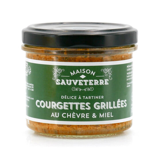 Courgettes grillées au chèvre et miel à tartiner 100g