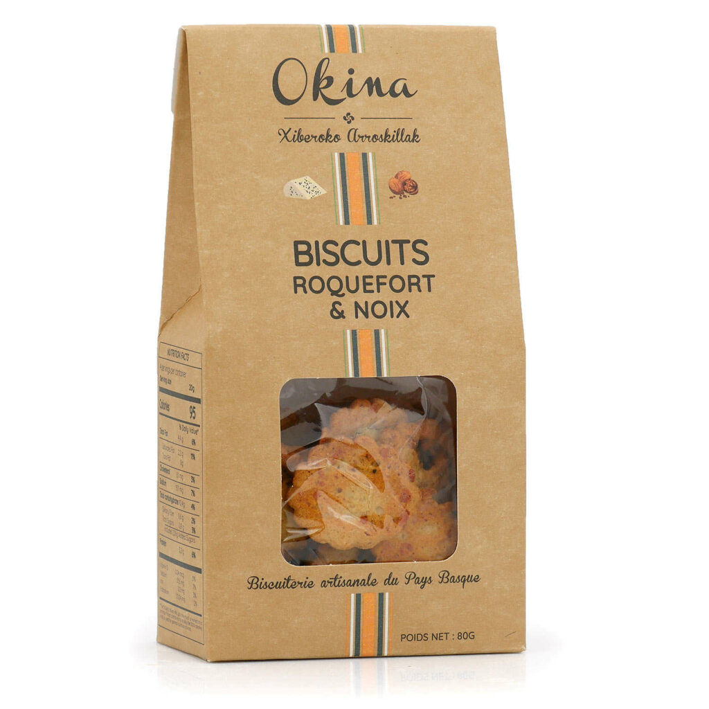 Biscuits salés au Roquefort et Noix 80g