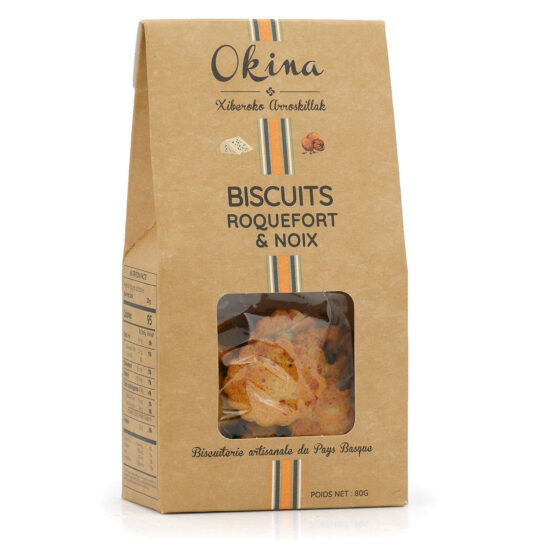 Biscuits salés au Roquefort et Noix 80g
