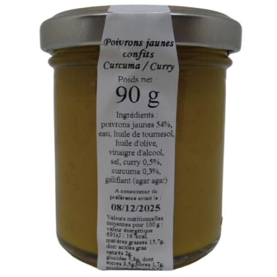 Crème de Poivrons Jaunes confits au Curcuma et au Curry 90g