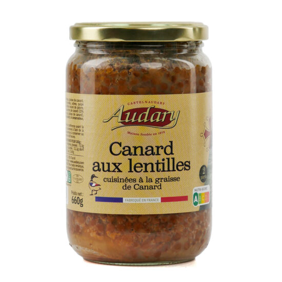 Canard aux lentilles cuisiné à la graisse de canard 660g
