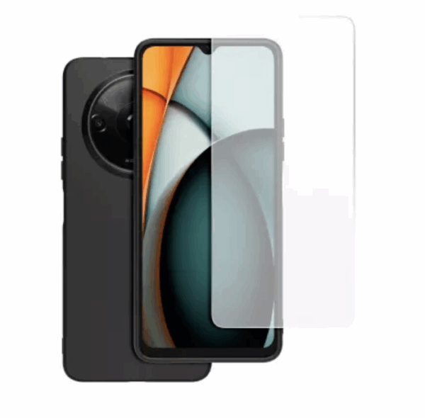 Coque Noire + Verre Trempé Redmi 14C