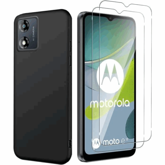 Coque Noire + Protection d'écran Motorola e13