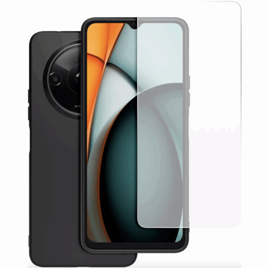 Coque Noire + Verre Trempé Redmi 14C