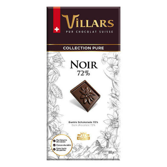 Villars Chocolat Noir 72% 100g