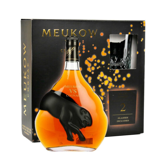 Coffret Cognac Meukow 70cL + 2 Verres