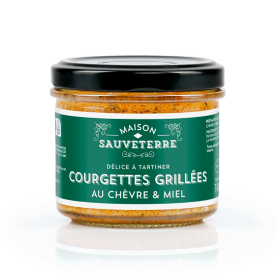Courgettes grillées au chèvre & miel à tartiner 100g